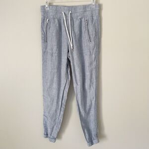 Athleta Size 2 Blue Cabo Linen Jogger Drawstring Waist
